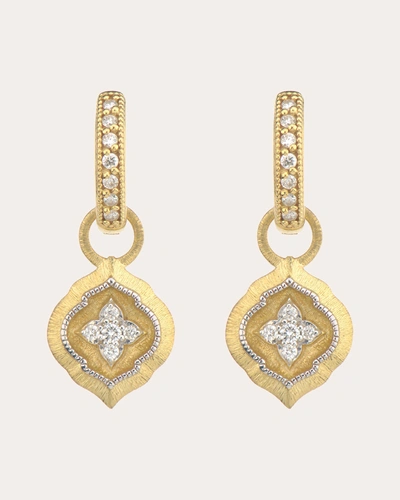 Jude Frances Women's Shadow Moroccan Small Pavé Shield Earring Charms In Gold