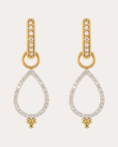 Jude Frances Women's Provence Delicate Open Pear Pavé Earring Charms In Gold