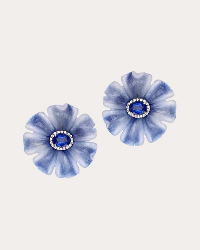 Casa Castro Women's Mother Nature Dumortierite & Cyanite Flower Stud Earrings In Blue