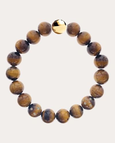 Casa Castro Women's Retro Tiger's Eye & Diamond Beaded Necklace In Brown