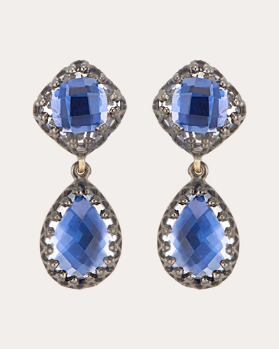 Larkspur & Hawk Women's Indigo Foil Small Jane Drop Earrings In Blue