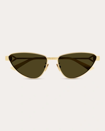 Bottega Veneta Women's Metal Cat-eye Sunglasses In Gold