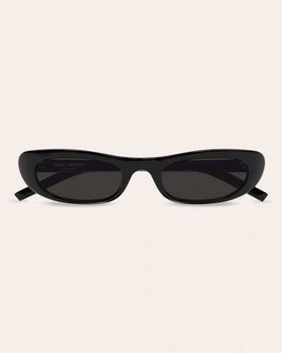 Saint Laurent Women's Oval Sunglasses In Black