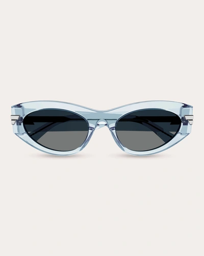 Bottega Veneta Women's Transparent Cat-eye Sunglasses In Blue