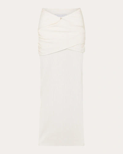 Studio Amelia Women's Serpent Wrapped Rib Skirt In White