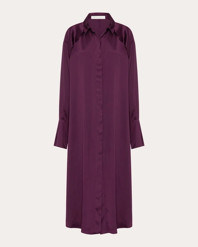 Studio Amelia Women's Magma Draped-back Shirt Dress In Purple