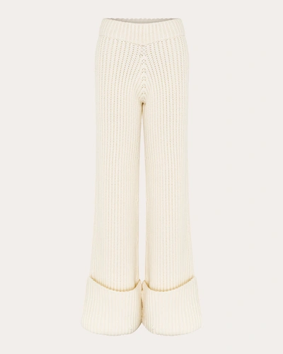 Studio Amelia Women's Enigma Chunky Rib Pants In White