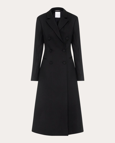 Studio Amelia Women's Triptych Spliced A-line Coat In Black