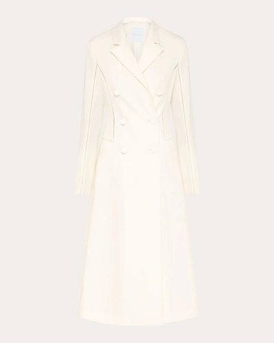Studio Amelia Women's Triptych Spliced A-line Coat In White