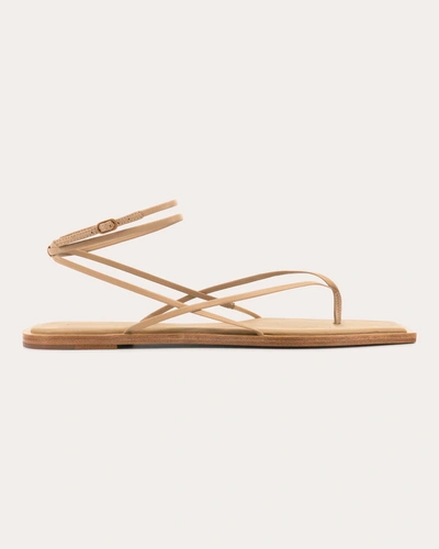 Studio Amelia Women's Leather Slingshot Wrap Flat In Neutrals