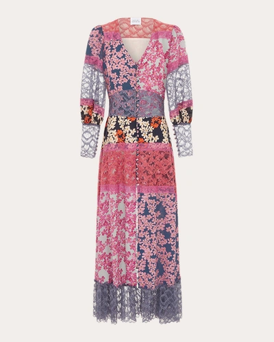 Hayley Menzies Women's Lace-panel Silk Dress In Cherry Blossom