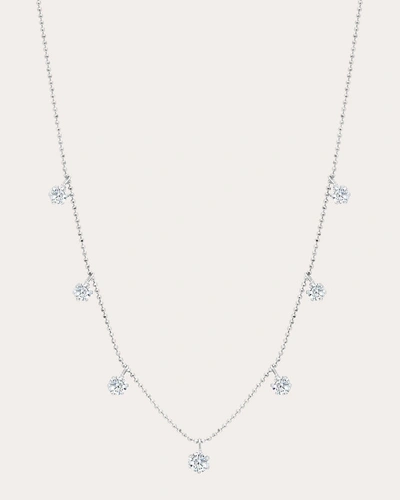 Graziela Gems Women's 18k White Gold Medium Floating Diamond Station Necklace In Silver
