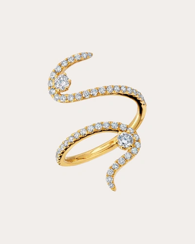 Graziela Gems 18k Gold Diamond Swirl Ring In Yellow Gold