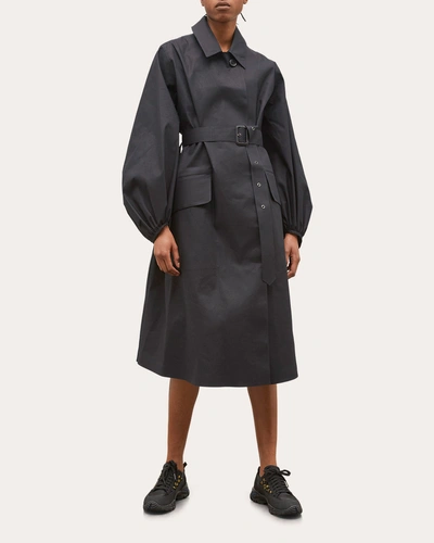 Cecilie Bahnsen Women's Helen Bonded Cotton Coat In Black