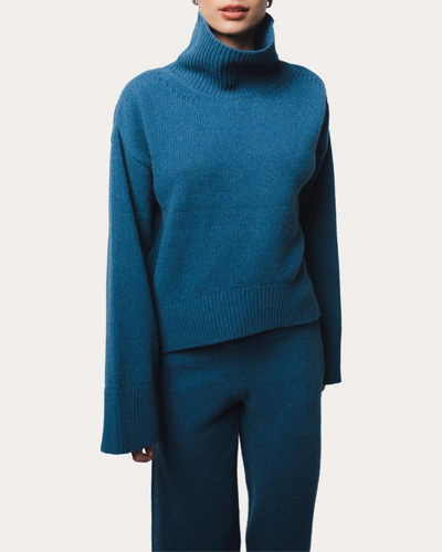 Santicler Women's Cio Drop-shoulder Cashmere Pullover In Blue