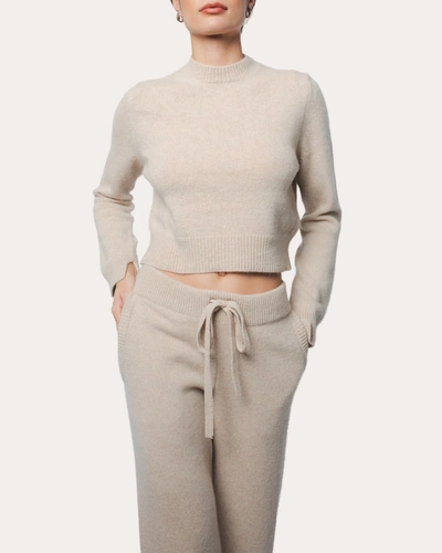 Santicler Women's Zoe Cropped Cashmere Pullover In Neutrals