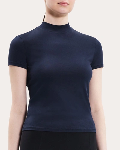 Theory Women's Tiny Turtleneck T-shirt In Blue