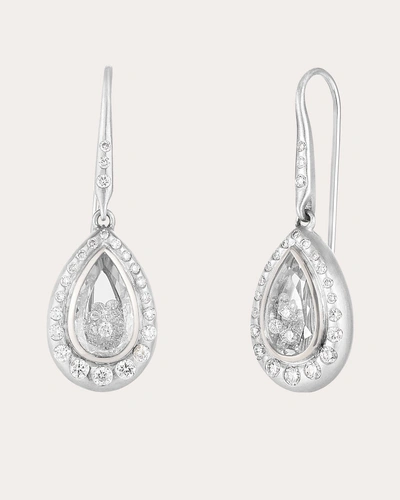 Moritz Glik Women's Pingo 18k Gold Crystal And Diamond Pavé Shaker Earrings In Silver