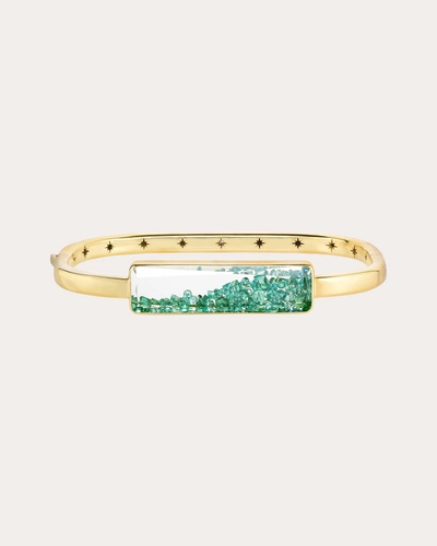 Moritz Glik Women's 18k Gold Crystal Emerald Shaker Bangle In Green
