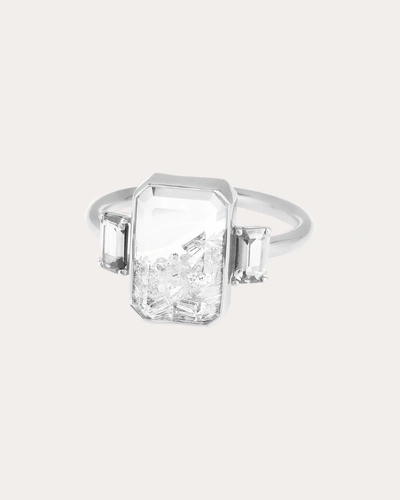 Moritz Glik Women's Three-stone Emerald-cut Shaker Ring In Silver