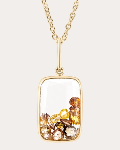 Moritz Glik Women's Ten Fourteen 18k Gold Crystal And Yellow Diamond Shaker Pendant Necklace