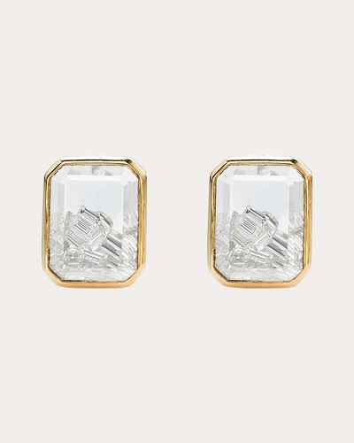 Moritz Glik Women's Esmeralda 18k Gold Crystal And Diamond Shaker Stud Earrings In White