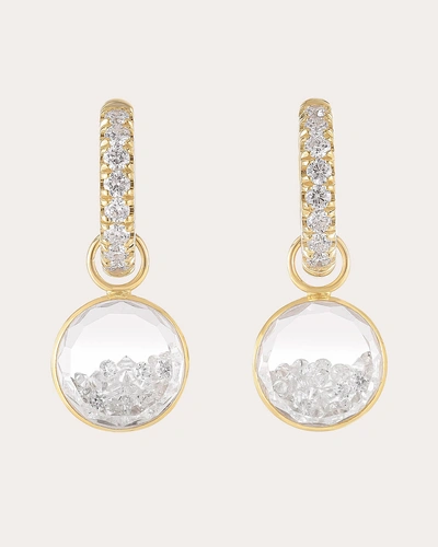 Moritz Glik Women's Gala 18k Gold Crystal And Diamond Shaker Hoop Earrings In White