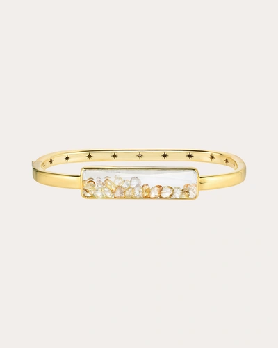 Moritz Glik Women's 18k Gold Crystal And Yellow Diamond Shaker Bangle