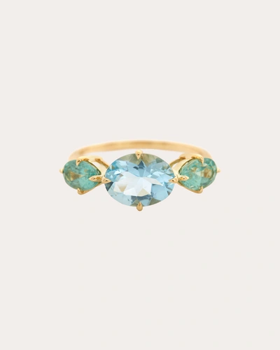 Yi Collection Women's Aquamarine & Apatite Macaroon Ring In Blue