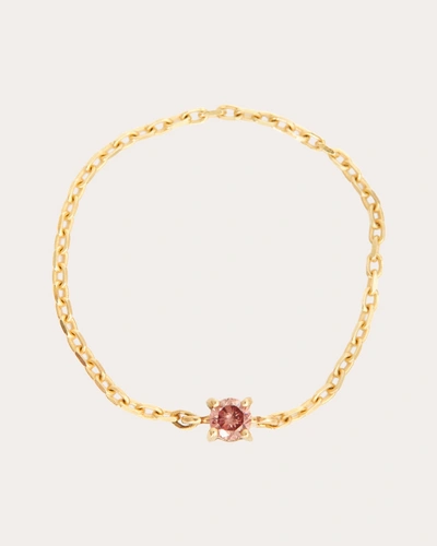 Yi Collection Women's Pink Diamond Dot Petite Chain Ring