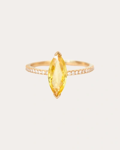 Yi Collection Women's Yellow Sapphire & Diamond Charm Ring 18k Gold