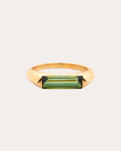 Yi Collection Women's Madison Tourmaline Bar Ring In Green