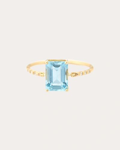 Yi Collection Women's Aquamarine & Diamond Petite Circle Ring In Blue