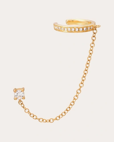 Zoe Lev Women's Diamond Chain Ear Cuff In Gold