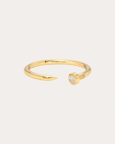 Zoe Lev Women's Diamond Nail Cuff Ring In Gold
