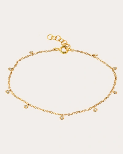 Zoe Lev Women's Bezel- Set Diamond Station Anklet In Gold