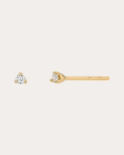 Zoe Lev Women's Mini Three-prong Diamond Stud Earrings In Gold