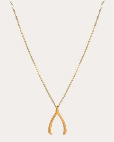 Zoe Lev Women's Wishbone 14k Gold Pendant Necklace