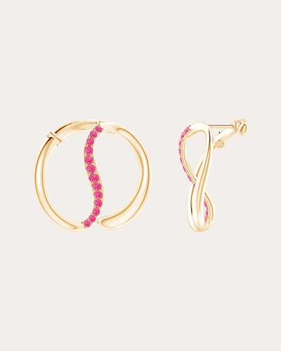 Natori Women's Shangri-la 14k Gold Pink Sapphire Yin-yang Earrings