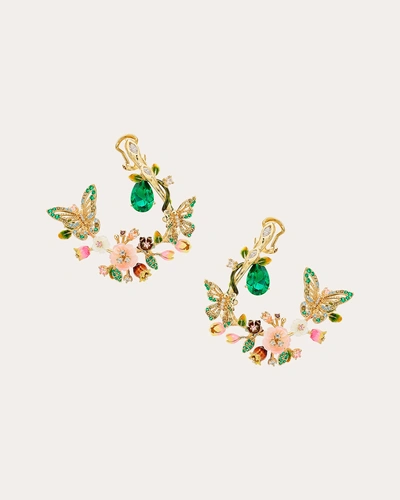 Anabela Chan Women's Butterfly Garland Earrings In Green