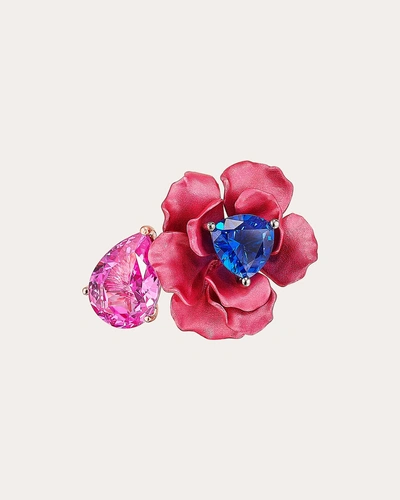 Anabela Chan Women's Fuschia Sapphire Bloom Ring In Pink
