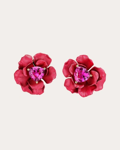 Anabela Chan Women's Ruby Rose Stud Earrings In Red