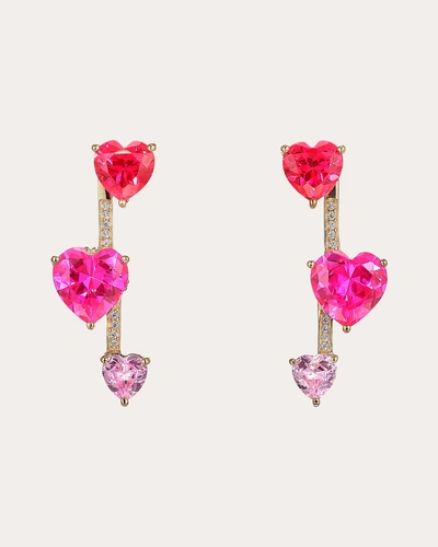 Anabela Chan Women's Convertible Ruby Heart Pendulum Earrings In Red