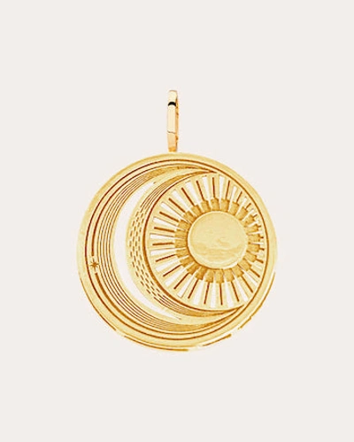 Carol Kauffmann Women's Small Tailsman Sun & Moon Pendant In Gold