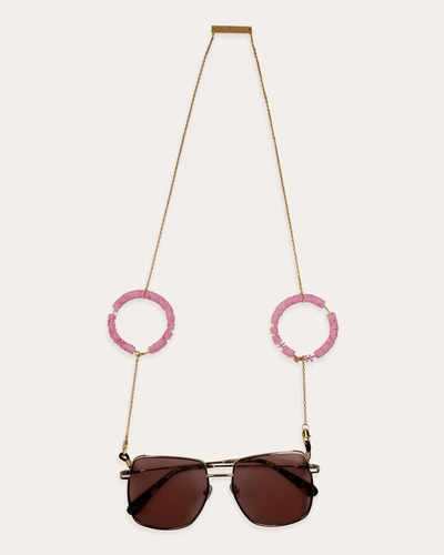 Frame Chain Baby Pink Candy Pop Glasses Chain In Gold