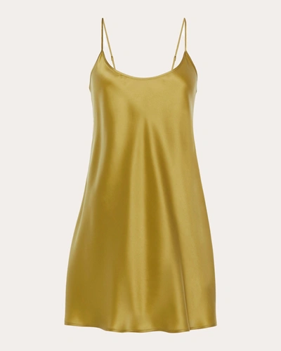 La Perla Women's Short Silk Slip Dress In Green | ModeSens