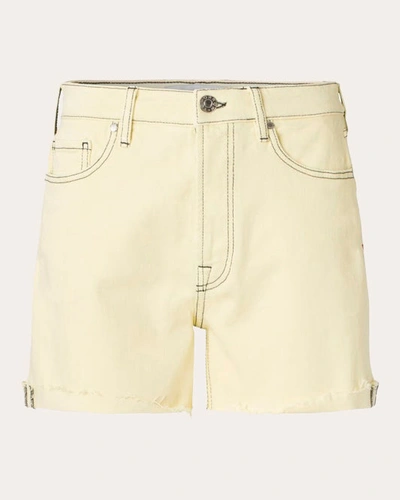 Tomorrow Women's Brown Denim Shorts In Yellow