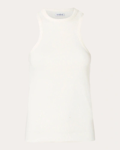 Tomorrow Women's Clear Ribbed Tank In White
