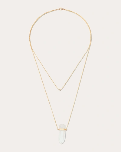 Jia Jia Women's Crystalline Diamond Bezel Crystal Quartz Wrap Necklace In Gold
