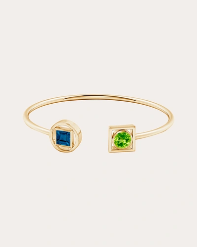 Natori Women's Peridot & Blue Topaz Infinity Geometric Open Bangle In Gold